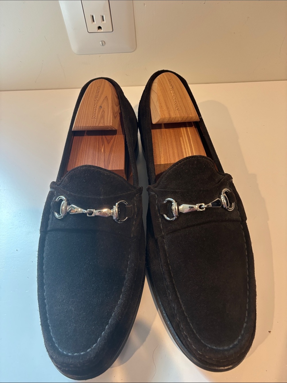 Allen Edmonds Dark Brown Suede Bit Loafers